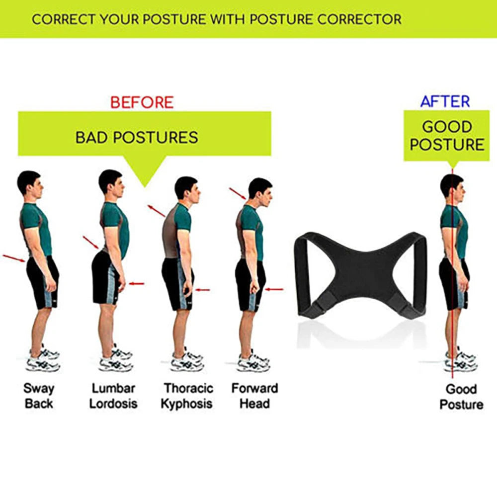 Adjustable Shoulder Back Brace Posture Corrector Women Men Compression Upper Back Brace Pain Relief Scoliosis Shoulder Belt