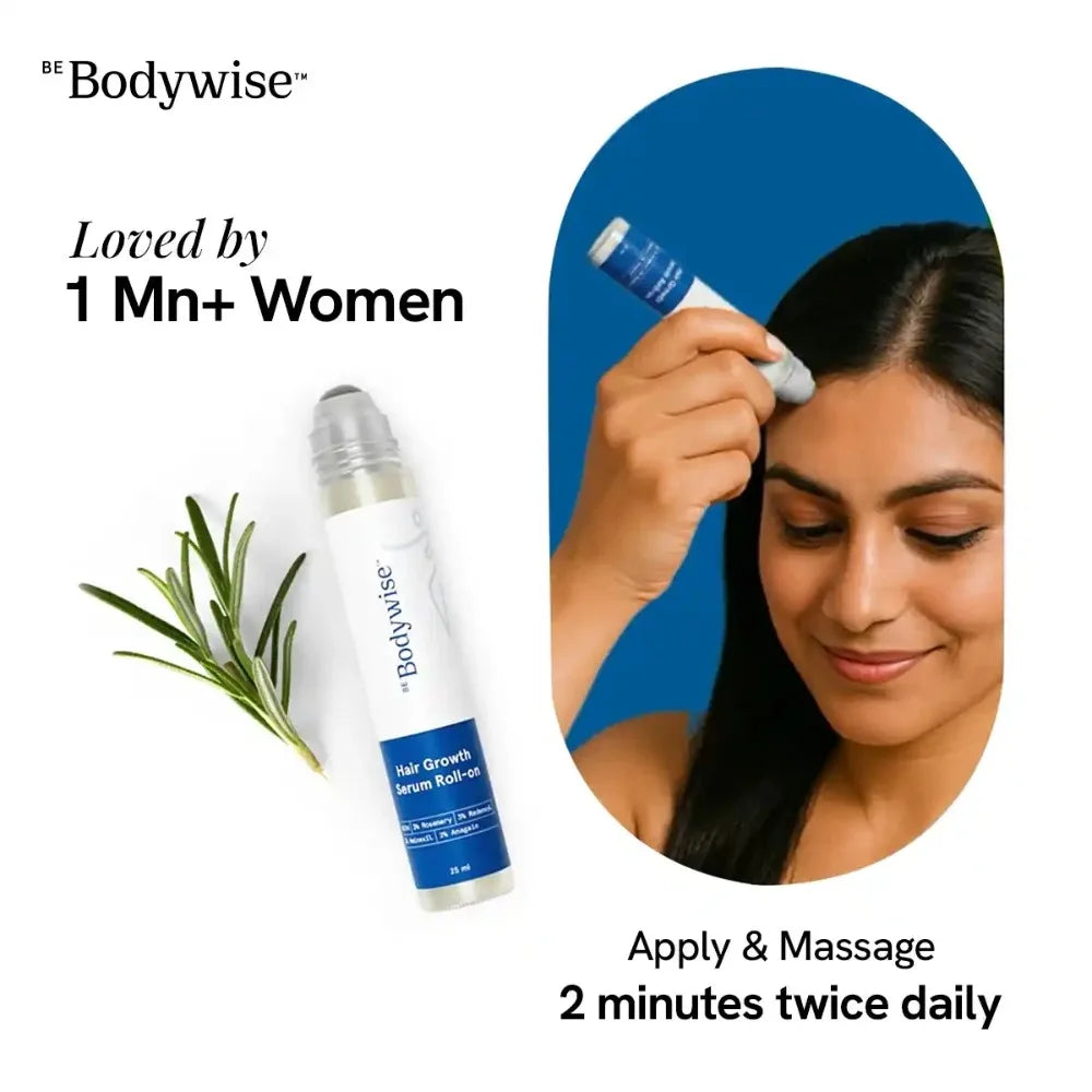 Advanced 25ml Be Bodywise Rosemary Anti-Hair Fall Growth Serum Roll-On Hair Growth Increases Density Hair Roller Essence Massage