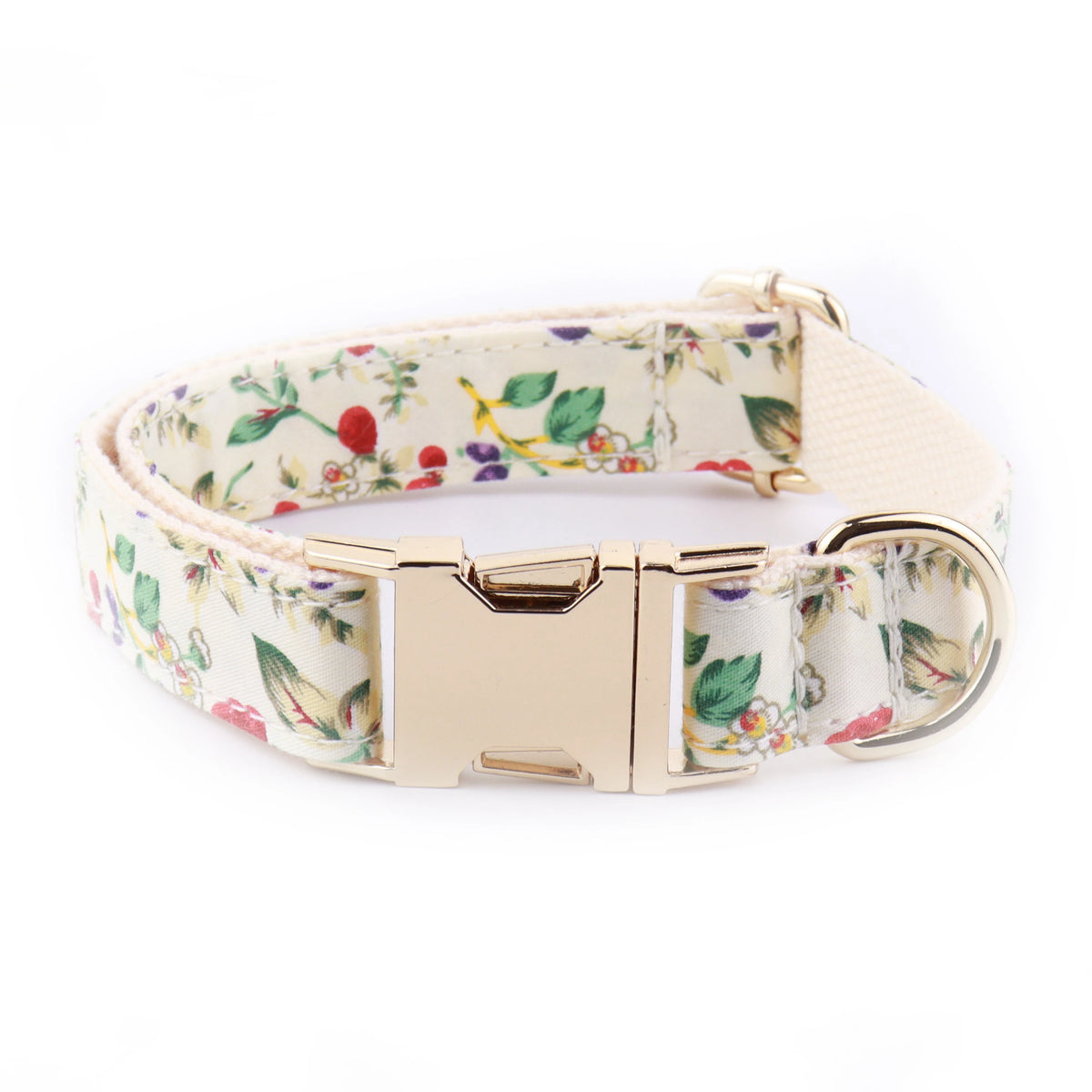 Personalized Luxury Floral Grass Pale Yellow Dog Collar Sets Free Engraved ID Customed Collars Adjustable Dog Accessories
