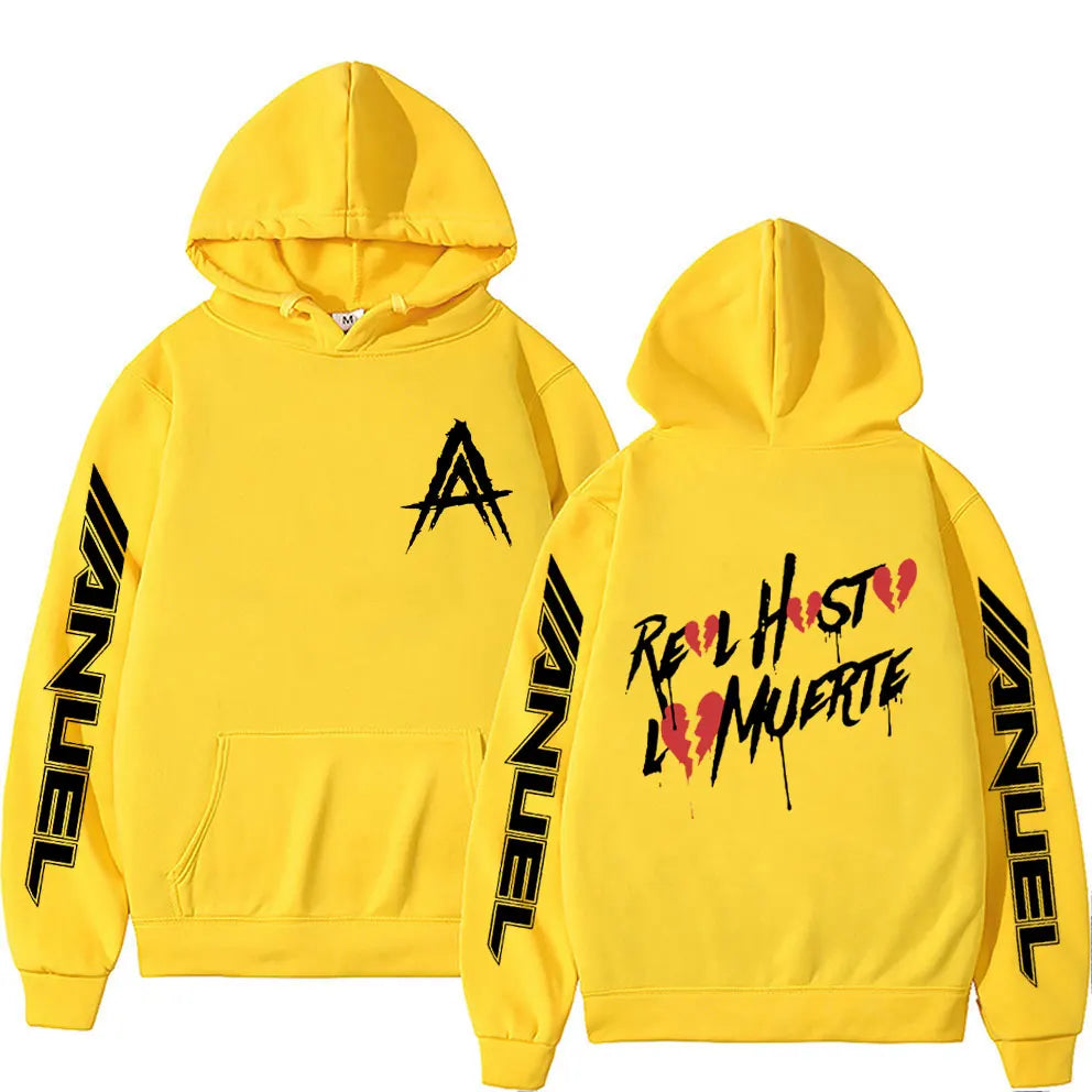 Hot Sale Rapper Anuel AA Real Hasta La Muerte Hoodie Men Women Fashion Aesthetic Hip Hop Sweatshirts Oversized Pullovers Hoodies