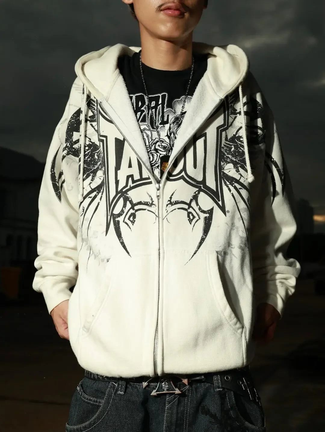 Tapout Embroidery Graphic Zipper Hoodie Vintage Y2k Sweatshirt Women Mens Hip Hop Streetwear Oversized Hoodie Jacket Clothes