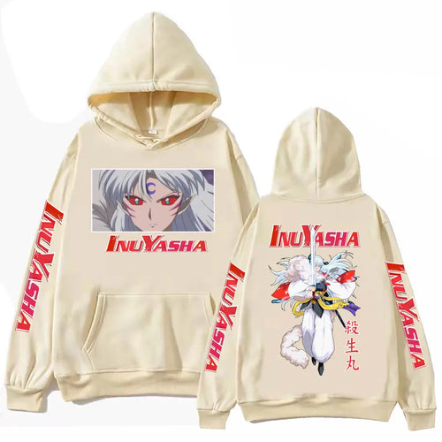 Anime InuYasha Sesshoumaru Hoodie Harajuku Hip Hop Pullover Tops Fans Gift