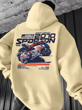 Vintage Motorcycle Racing Graphic Hoodie Men Women 2010 Champion Biker Print Pullover Hooded Sweatshirt Loose Fit Unisex Autumn