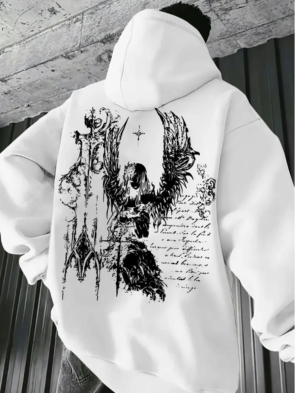 Men'S Dark Gothic Hoodie - Red Pullover Sweatshirt with Front & Back Graphic Prints, Regular Fit Hooded Sweatshirt for Everyday