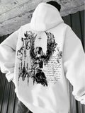 Men'S Dark Gothic Hoodie - Red Pullover Sweatshirt with Front & Back Graphic Prints, Regular Fit Hooded Sweatshirt for Everyday