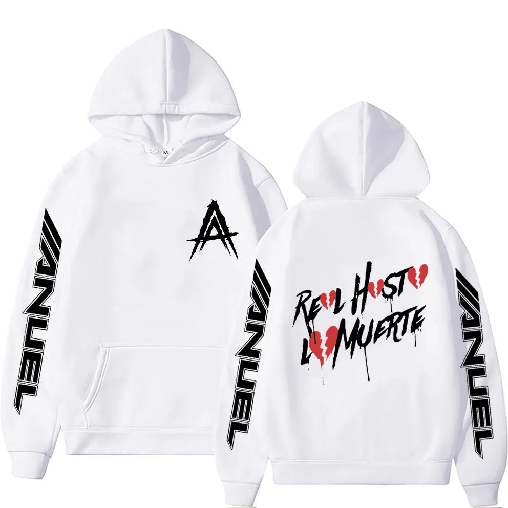Hot Sale Rapper Anuel AA Real Hasta La Muerte Hoodie Men Women Fashion Aesthetic Hip Hop Sweatshirts Oversized Pullovers Hoodies