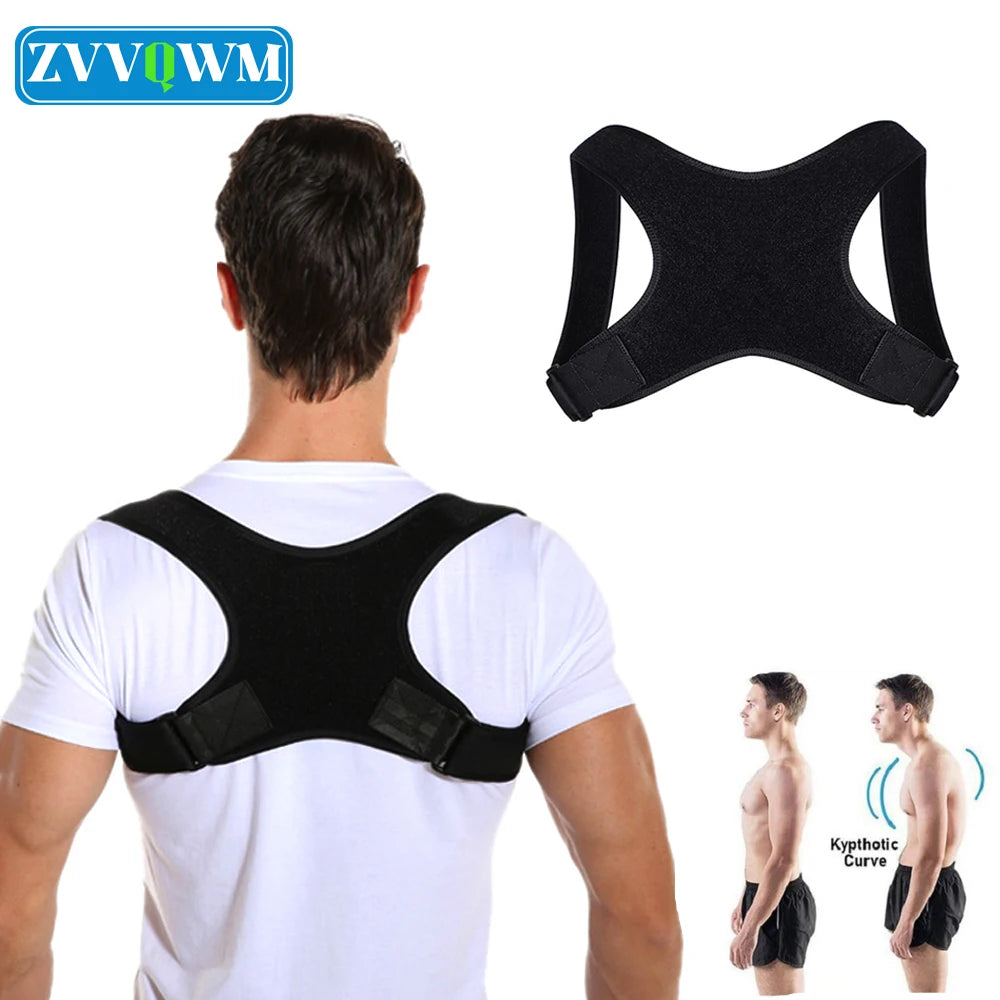 Adjustable Shoulder Back Brace Posture Corrector Women Men Compression Upper Back Brace Pain Relief Scoliosis Shoulder Belt