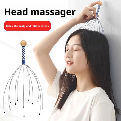 Octopus Head Massager Scratching Scalp Relaxation Relief Body Massager Scratcher Relieves Tension Health Care Tools Random Color