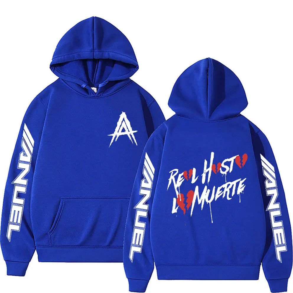 Hot Sale Rapper Anuel AA Real Hasta La Muerte Hoodie Men Women Fashion Aesthetic Hip Hop Sweatshirts Oversized Pullovers Hoodies