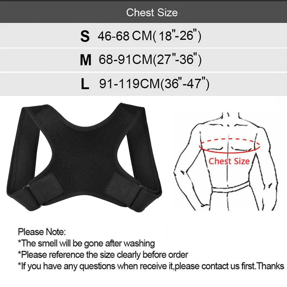 Adjustable Shoulder Back Brace Posture Corrector Women Men Compression Upper Back Brace Pain Relief Scoliosis Shoulder Belt