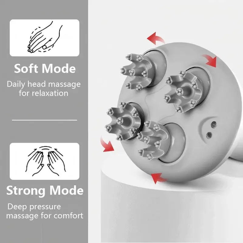 Electric Head Scratcher Scalp Massager with 84 Kneading Nodes Handheld Hair Growth Stimulation Device Gift for Mom Dad Women Men