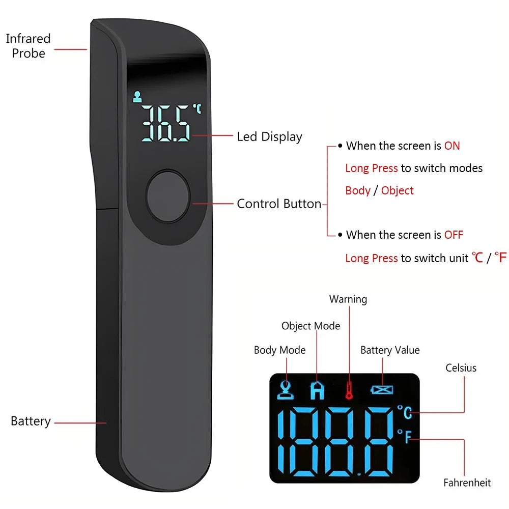 Medical IR Fever Thermometer Mini Digital Ear Thermometer Child Adult Non-contact Body Temperature Tool 1PC or 2PCS