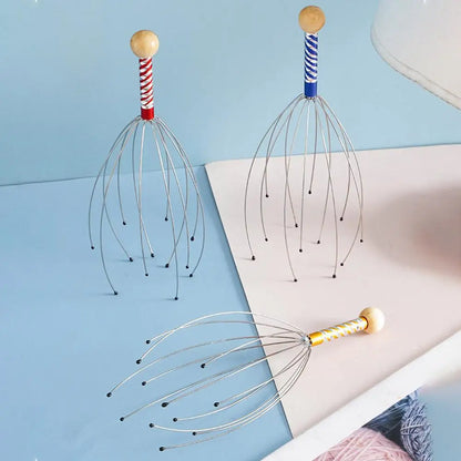 Octopus Head Massager Scratching Scalp Relaxation Relief Body Massager Scratcher Relieves Tension Health Care Tools Random Color