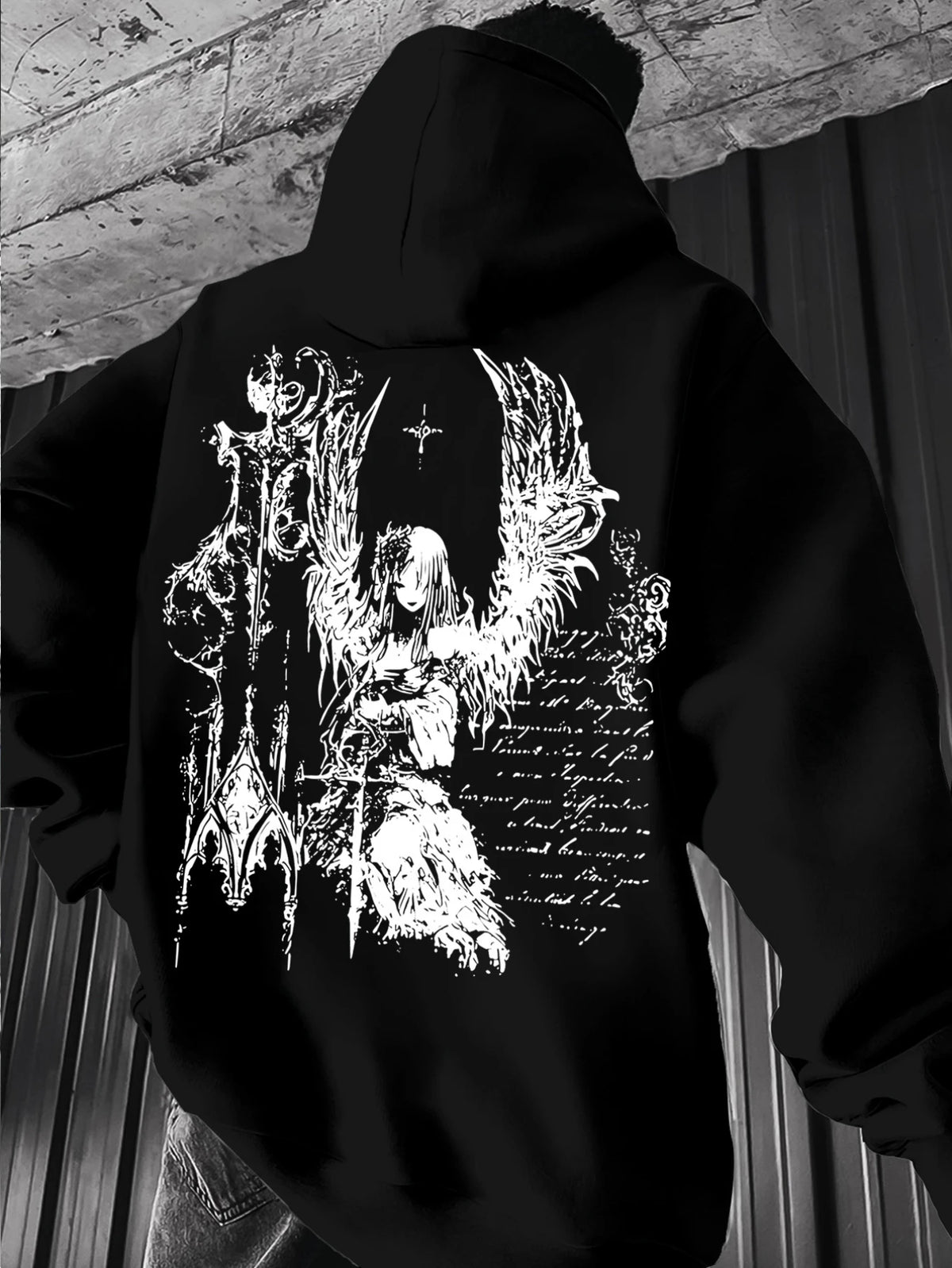 Men'S Dark Gothic Hoodie - Red Pullover Sweatshirt with Front & Back Graphic Prints, Regular Fit Hooded Sweatshirt for Everyday