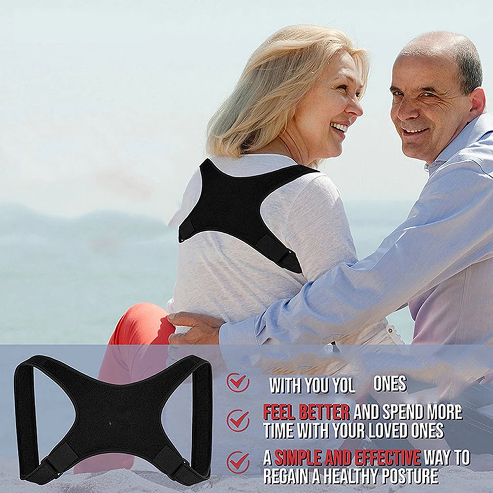 Adjustable Shoulder Back Brace Posture Corrector Women Men Compression Upper Back Brace Pain Relief Scoliosis Shoulder Belt