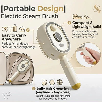 Electric Portable Spray Massage Comb Detangling Hair Brush With Moisturizing Spray And Scalp Massage Function For All Hair Types