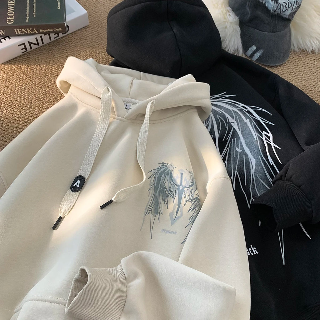 Wing Sword Men Women Pullover Hoodie Outdoor Sports Hip-hop American Street Casual Fashion Autumn Winter Adult Sweatshirt Top