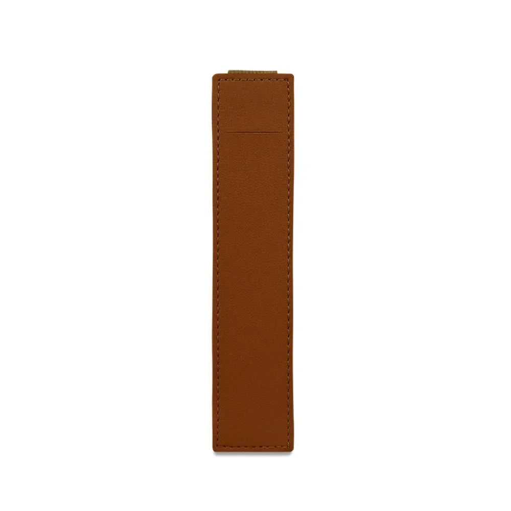Pu Leather Pen Bag Elastic Buckle Book Notebook Fashion School Pen Case for Office Meeting Easy Carry Office Student Stationery